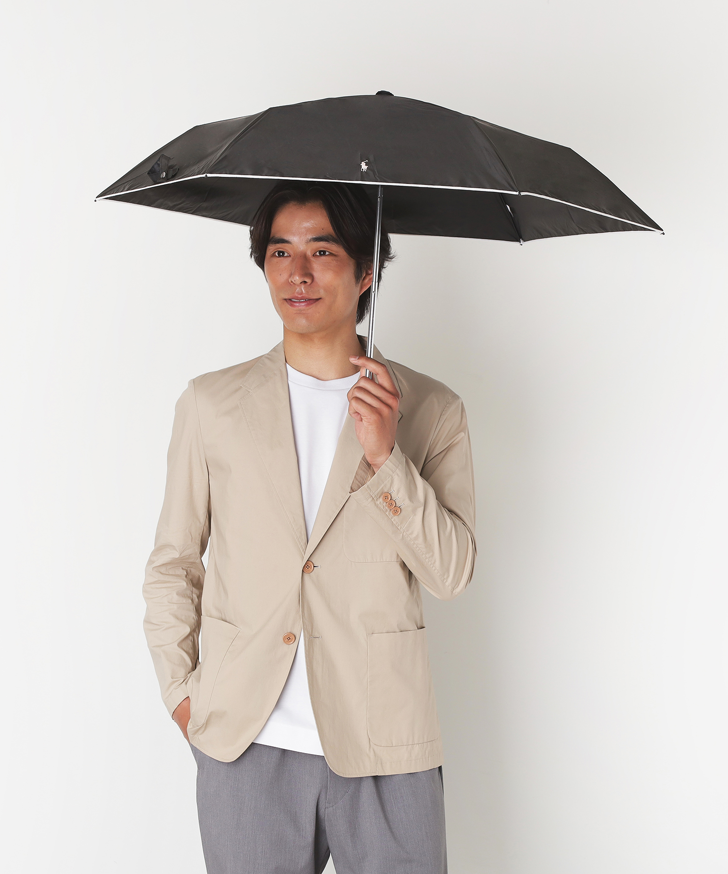 WEB限定】晴雨兼用傘 折りたたみ傘 楽折ミニ ポロポニー刺繍