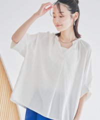 coen/【接触冷感】リラクシーストライプスキッパーブラウス/508103373