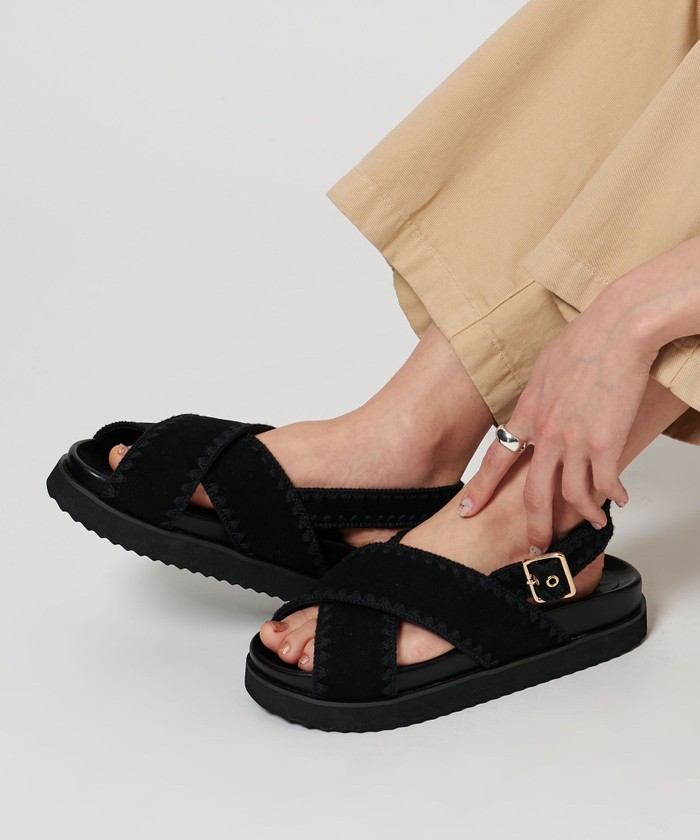 【 26.5 】 UNITED ARROWS ユナイテッドアローズ サンダル セール】ナチュラル クロス サンダル(508142230) | ユナイテッド