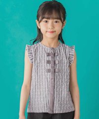 BeBe Petits Pois Vert/【店舗限定】ドビードットストライプノースリーブブラウス(95~150cm)<br/508144847