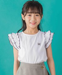 BeBe Petits Pois Vert/【店舗限定】フリルレイヤードノースリーブTシャツ(95~150cm)/508144855