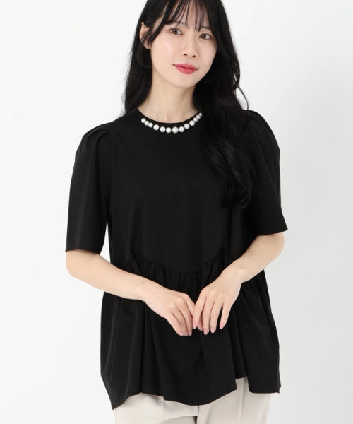 最新最全のをすべて パール刺繍ペプラムカットソー(508147454) | ストロベリー トップス