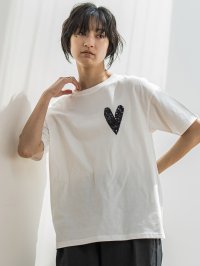 MAYSON GREY/メイソングレイ MAYSON GREY スパンコールハート刺繍Tシャツ≪洗濯機で洗える≫/508164621