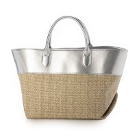 perche/ペルケ perche 雑材風×牛革付属トートバッグ/508165448