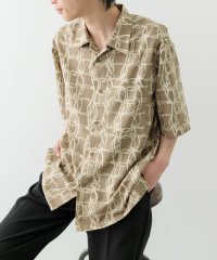 ITEMS URBAN RESEARCH/ラインアートプリントオープンカラー半袖シャツ/508165863