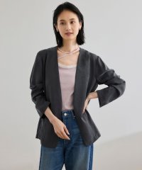 ROPE'/【WEB・一部店舗限定】フィブリルサテンノーカラージャケット【セットアップ対応】/洗える/508166406