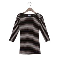 Robert P.Miller/ロバート・ピー・ミラー Robert P. Miller Robert P. Miller Panel－rib Boatneck L/S Tee －BORDER/508170853