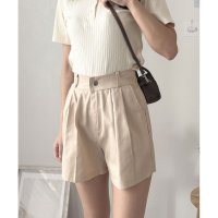 Amulet/アミュレット Amulet タック入りキュロットパンツ レディース ボトムス 春 夏服 韓国ファッション 10代 20代 30代 オフィスカジュアル ハイウエス/505379963