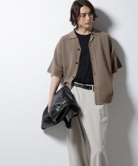 nano・universe/スポンディッシュ メッシュオープンカラーニットシャツ/507841750
