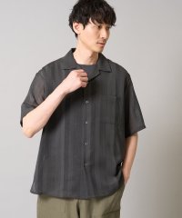 a.v.v (MEN)/【接触冷感】カラミストライプ五分袖オープンカラーシャツ/508004929