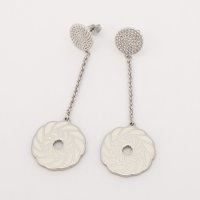 AGATHA PARIS/アガタ パリ AGATHA PARIS トレッチヤロングピアス、エナメルローズ、ホワイト／シルバー/508077974