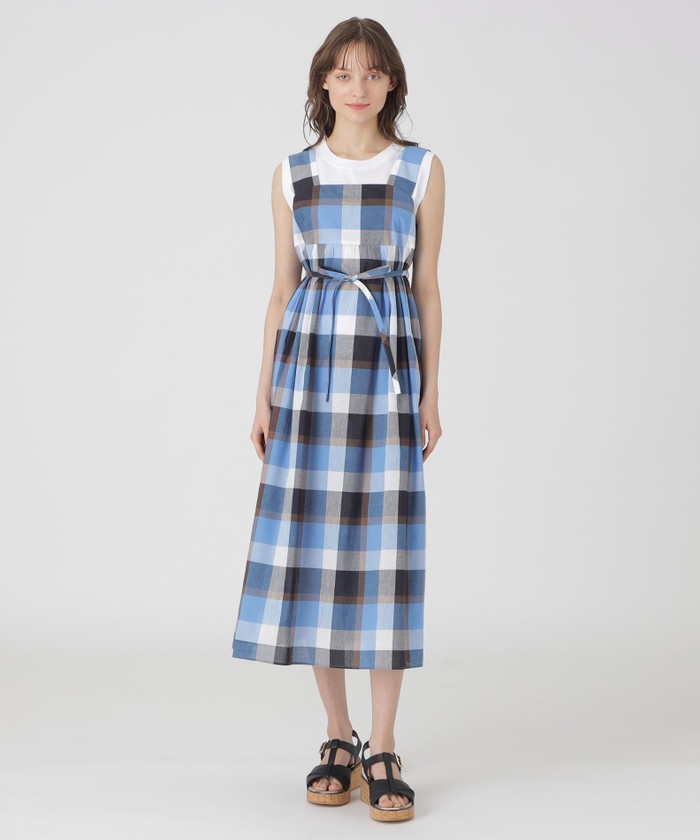 コットンリネンチェックドレス(508084961) | BLUE LABEL