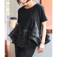 KOBE LETTUCE/コウベレタス KOBE LETTUCE オーガンジードッキングペプラムTシャツ [C7460]/508121353