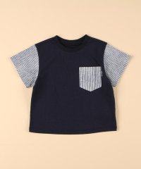 COMME CA ISM KIDS/ヒッコリープリント使い 半袖Tシャツ(ベビーサイズ)/508125307