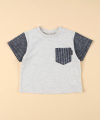 COMME CA ISM KIDS/ヒッコリープリント使い 半袖Tシャツ(ベビーサイズ)/508125307
