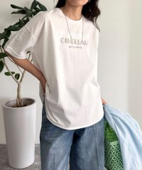 fredy emue/シルケット袖口 ロール5分袖ロゴTシャツ/508129156