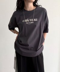 fredy emue/シルケット袖口 ロール5分袖ロゴTシャツ/508129156