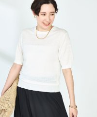 2nd NOLLEY'S/《アンサンブル対応》《手洗い可能》フレンチリネン5分袖プルオーバーニット/508130256