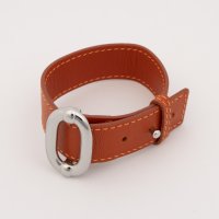 AGATHA PARIS/アガタ パリ AGATHA PARIS セブンティーズレザーブレスレット、オーバルメタル、オレンジ／シルバー/508144184