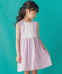 BeBe Petits Pois Vert/【店舗限定】配色フロントタックノースリーブワンピース(95~150cm)<br>/508144843