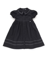 BeBe Petits Pois Vert/【店舗限定】ライン襟付き前開きパフスリーブワンピース(95~150cm)<br>/508144844