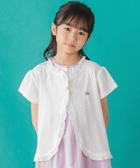 BeBe Petits Pois Vert/【店舗限定】格子編みカットソーフリル半袖ボレロ(95~150cm)<br>/508144846