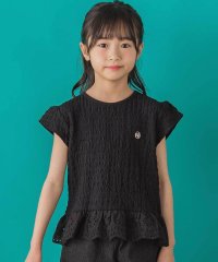 BeBe Petits Pois Vert/【店舗限定】シャーリング裾レーストップス(95~160cm)<br>/508144852
