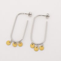AGATHA PARIS/アガタ パリ AGATHA PARIS リベルタオーバルピアス、ラウンドエナメル、イエロー／シルバー/508145746