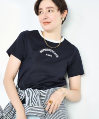 NOLLEY’S sophi/シルケット天竺衿配色ロゴTシャツ/508146605