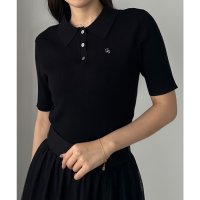 Louere/ルエレ Louere Louere ロゴ刺繍半袖リブニットポロ/508162535