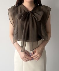 mipiarl/ミピアール mipiarl mipiarl ノースリーブボウタイワッシャーシアーブラウス/508162560