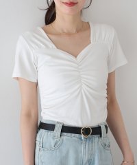 BLUEEAST/ブルーイースト BLUEEAST 半袖ハートネックギャザーTシャツ/508164115