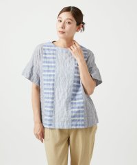 GIANNI LO GIUDICE/[洗える]シャーリングストライプブラウス/508164835