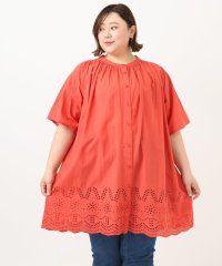 eur3/【大きいサイズ】アイレットレースチュニック/508164841