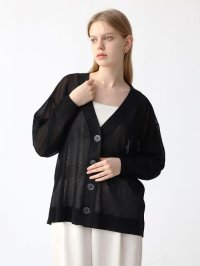 Aga/アーガ Aga ラメミックスシアーカーディガン/508164928