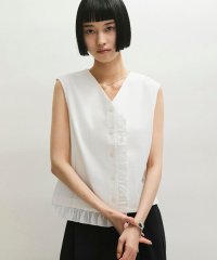 ADAM ET ROPE'/【WEB限定】ラッフルコンビスリーブレストップス/508164980