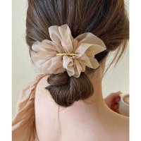 Lace Ladies/レースレディース Lace Ladies メタリック バー付き シフォン フラワー ヘア バレッタ/508165208