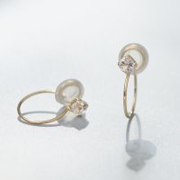L&Co./エルアンドコー L&Co. K10誕生石イヤリング 4月ホワイトトパーズ/508165549
