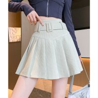 Lace Ladies/レースレディース Lace Ladies ハイウエスト ベルト付き プリーツ ミニ スカート/508165614