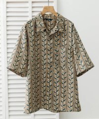 ITEMS URBAN RESEARCH/リーフプリントオープンカラー半袖シャツ/508165862