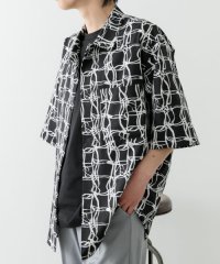 ITEMS URBAN RESEARCH/ラインアートプリントオープンカラー半袖シャツ/508165863