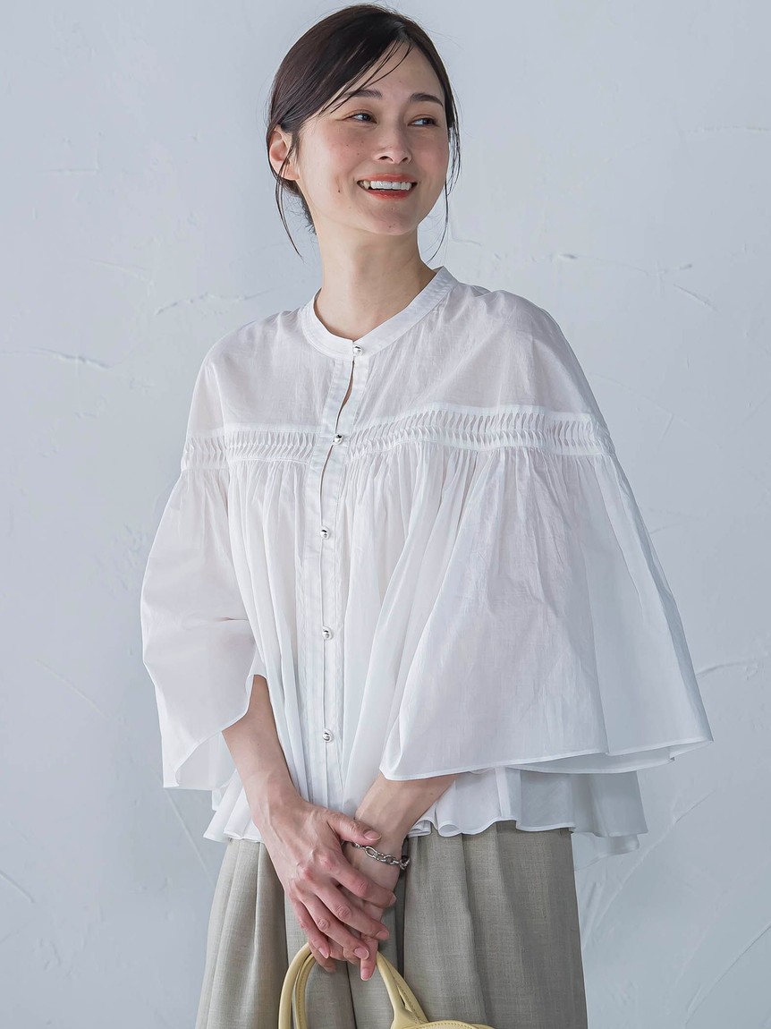 高い信頼 厚い信頼 ロートレアモン LAUTREAMONT ピンタックcottonブラウス≪洗濯機 シャツ/ブラウス(長袖/七分)
