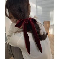 Lace Ladies/レースレディース Lace Ladies ベロア調 ロング リボン シュシュ ヘアゴム/508166365