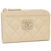 CHANEL/シャネル CHANEL カードケース フラグメントケース マトラッセ コインケース ミニ財布 ベージュ レディース CHANEL AP4558 B12928 N/508166387