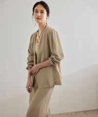 ROPE'/【WEB・一部店舗限定】フィブリルサテンノーカラージャケット【セットアップ対応】/洗える/508166406
