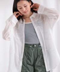 Green Parks/グリーン パークス Green Parks ・ELENCARE DUE テープ刺繍シアーシャツ/508166552