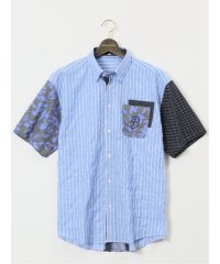 GRAND-BACK/グランバック GRAND－BACK 【大きいサイズ】カステルバジャック/CASTELBAJAC ストレッチ 異素材切替 半袖シャツ/508166703