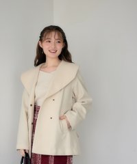 12Twelve Agenda/トゥエルブアジェンダ 12Twelve Agenda サッシュ付ビッグカラーハーフコート/508166959