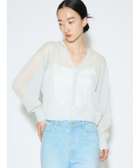 MIDIUMISOLID/MIDIUMISOLID for Ladies シアーVネックショートカーディガン/508167348