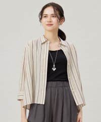 JIYU-KU(LARGE SIZE)/【ドラマ「明日はもっと いい日になる」着用】【接触冷感・吸水速乾・洗える】ナチュラルリネンクロップド丈 シャツ/508167411